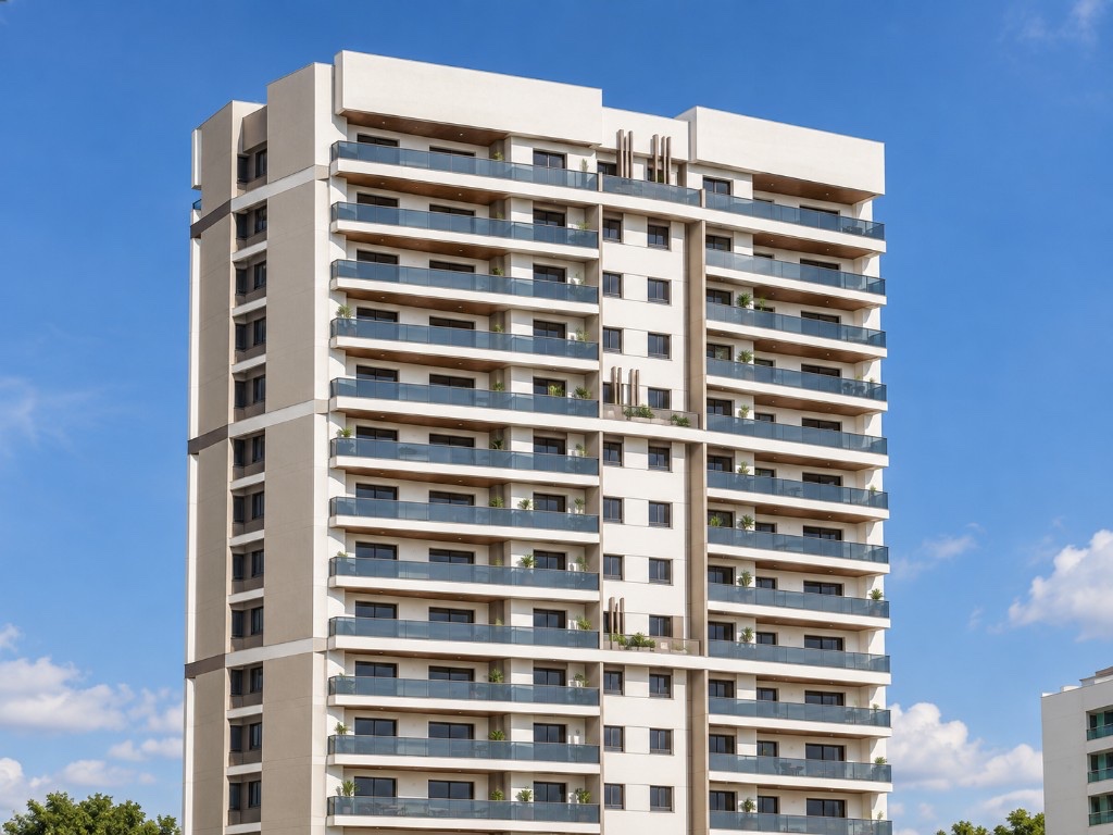 Stone facade residential building with balcony gardens, Lebanon