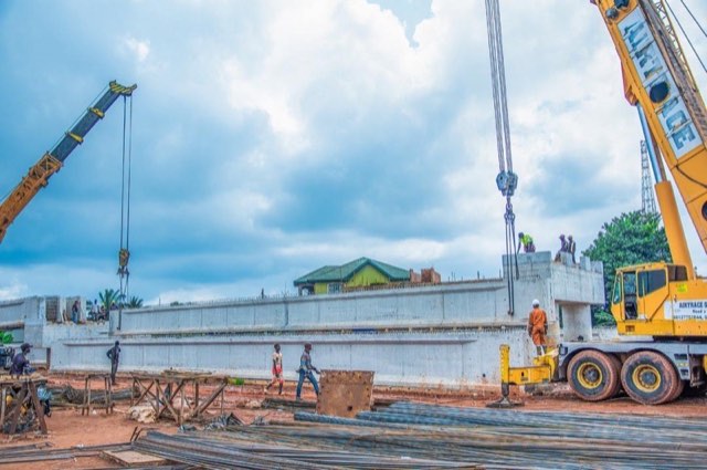 Launching of 33 meters post tensioned girder, Ekwulobia, Anambra