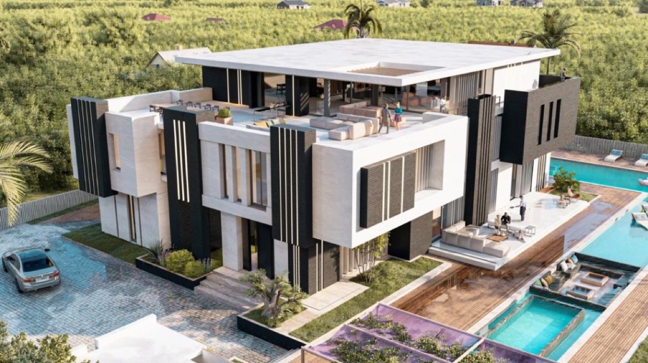 Luxury villa with pool, terraces and landscaped grounds